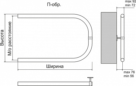 Эконом П-обр AISI 32х2 500х500 Полотенцесушитель  TERMINUS Тамбов - фото 3