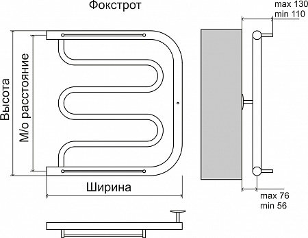 Фокстрот AISI 32х2 500х400 Полотенцесушитель  TERMINUS Тамбов - фото 4