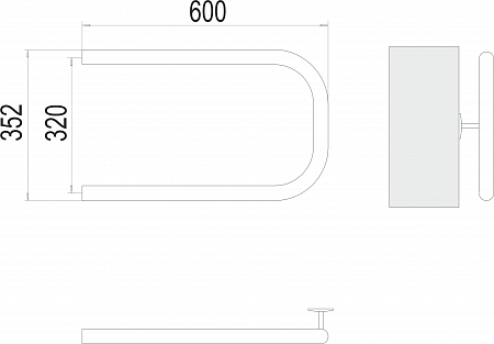 П-обр AISI 32х2 320х600 Полотенцесушитель  TERMINUS Тамбов - фото 3