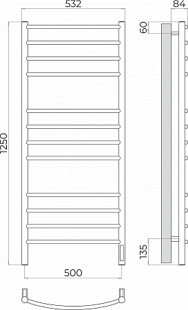 Классик П12 500х1250 Электро (quick touch) Полотенцесушитель TERMINUS Тамбов - фото 3