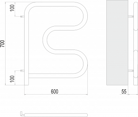 Электро 25 F-обр 600х600 поворотный Полотенцесушитель TERMINUS Тамбов - фото 3