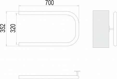 П-обр AISI 32х2 320х700 Полотенцесушитель  TERMINUS Тамбов - фото 3