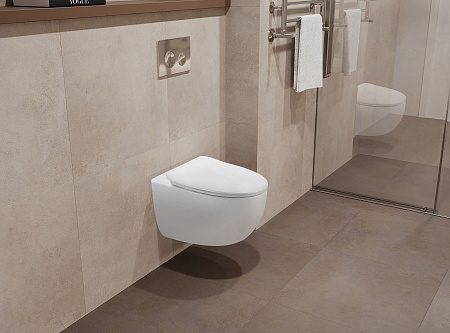 Подвесной унитаз безободковый Terminus Енисей Monolit 560х390 белый Тамбов - фото 1