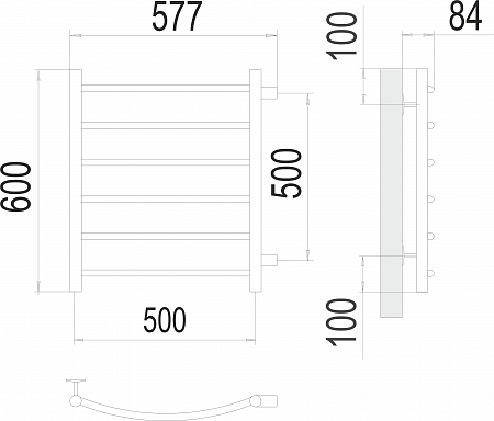 Классик П6 500х600 бп500 Полотенцесушитель  TERMINUS Тамбов - фото 3