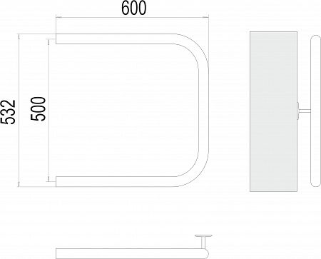 П-обр AISI 32х2 500х600 Полотенцесушитель  TERMINUS Тамбов - фото 3