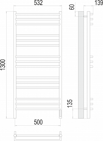 Прато П15 500х1300 электро (sensor quick touch) Полотенцесушитель  TERMINUS Тамбов - фото 3