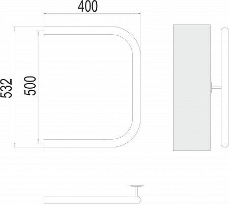 П-обр AISI 32х2 500х400 Полотенцесушитель  TERMINUS Тамбов - фото 3